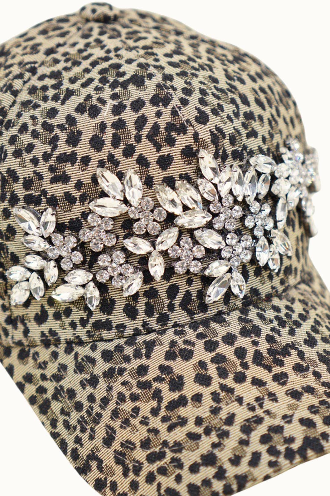 Bejeweled Bling Glitz Leopard Cap, Adjustable