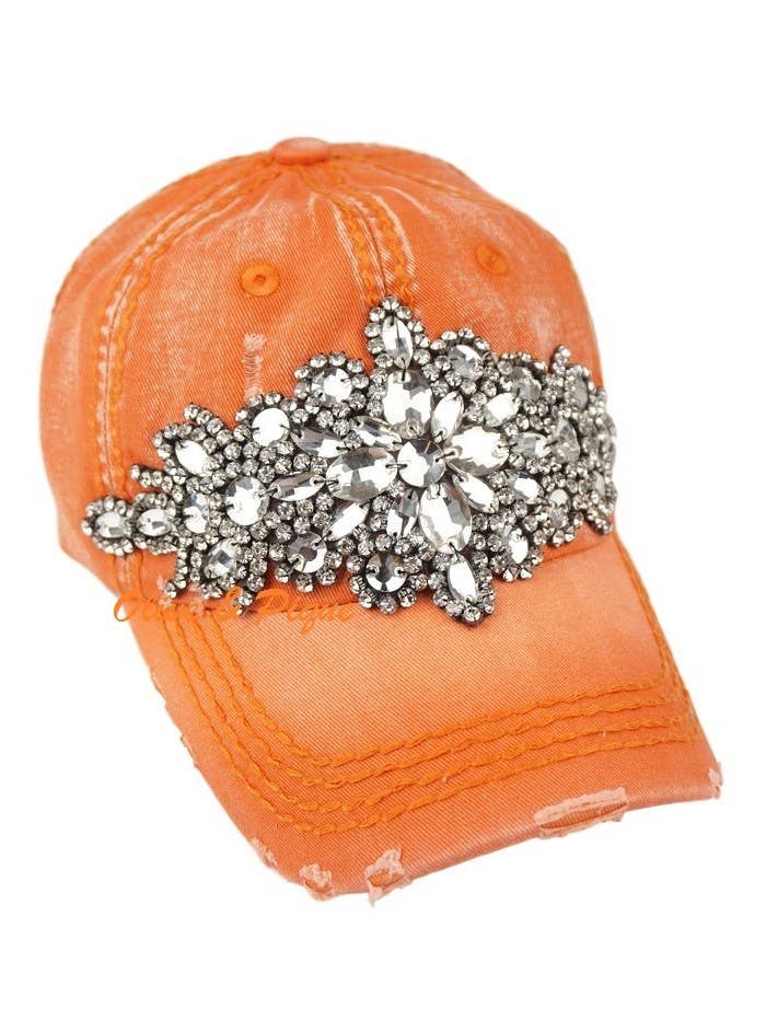 Abstract Bejeweled Bling Glitz Cap, Adjustable