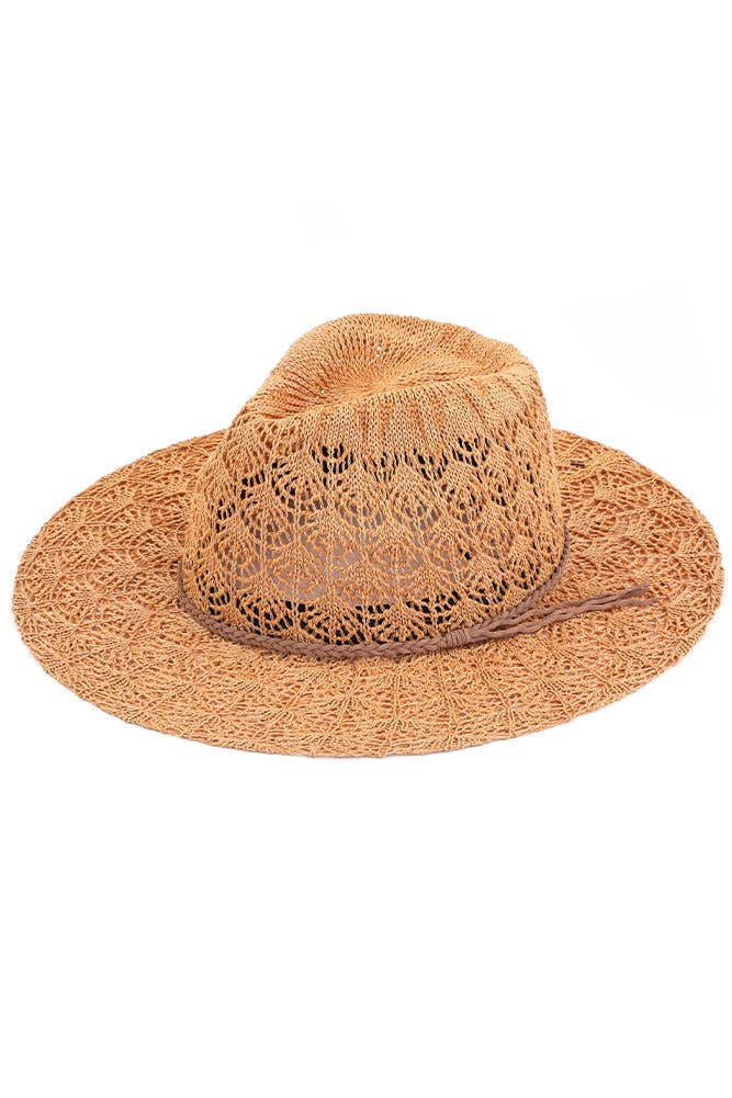 C.C Horseshoe Lace Knitting Panama Hat