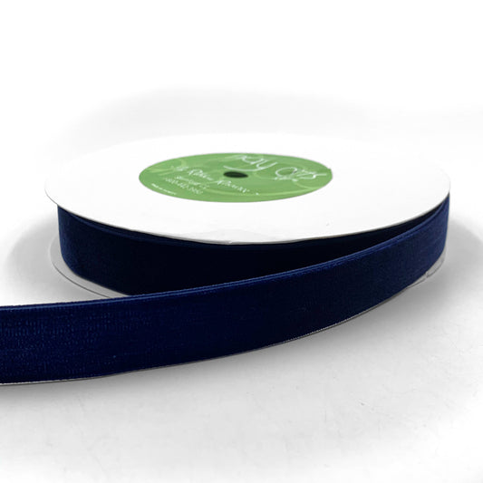 3/4" Navy Blue Classic Woven Velvet Ribbon