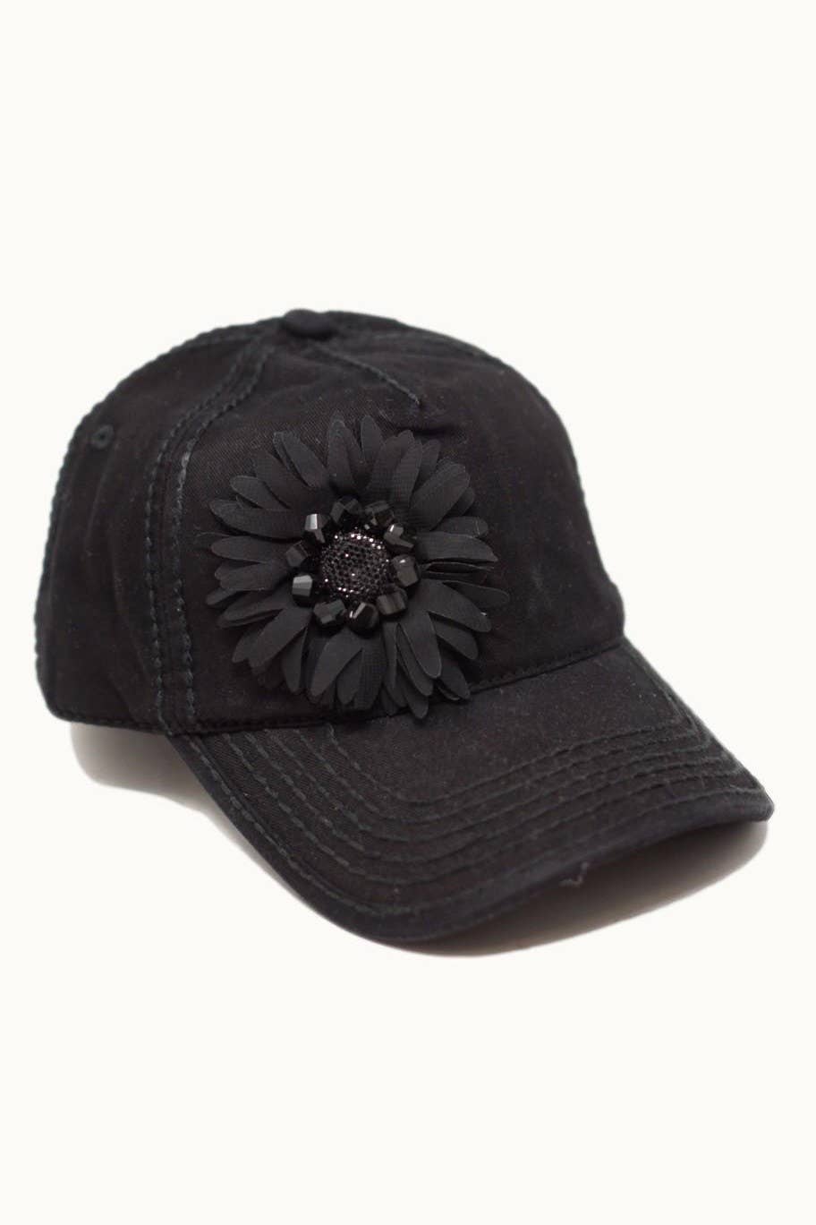 Floral Bejeweled Bling Glitz Cap, Adjustable