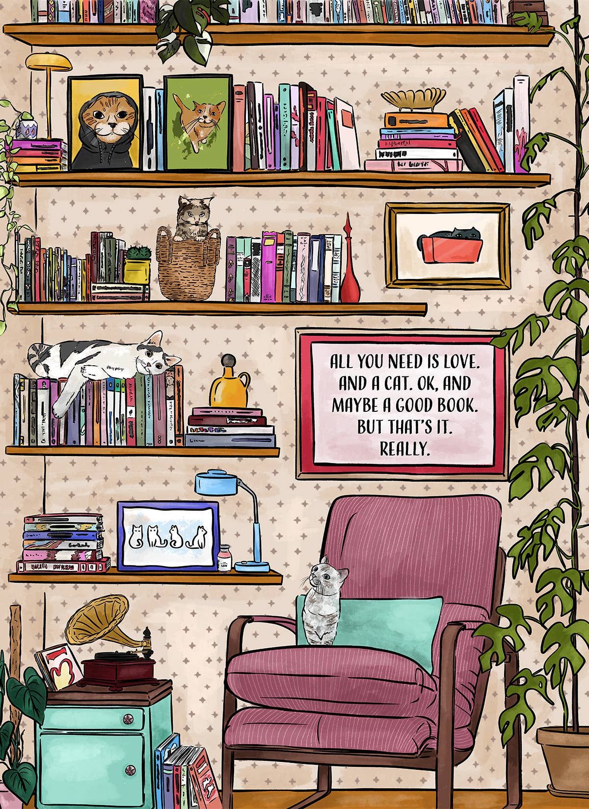 All you need is Love. And a cat. And a book | adult puzzles