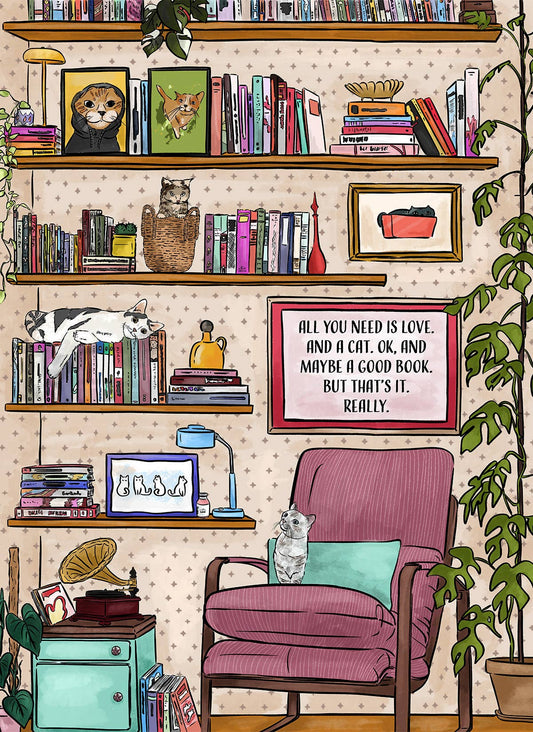 All you need is Love. And a cat. And a book | adult puzzles