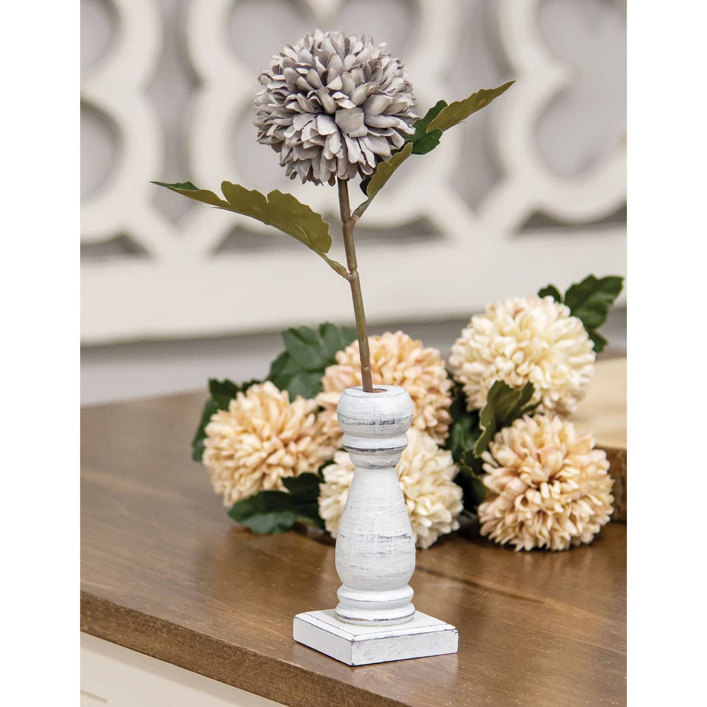 Medium White Spindle Flower Holder