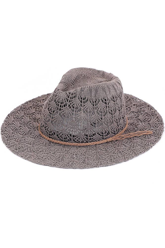 C.C Horseshoe Lace Knitting Panama Hat