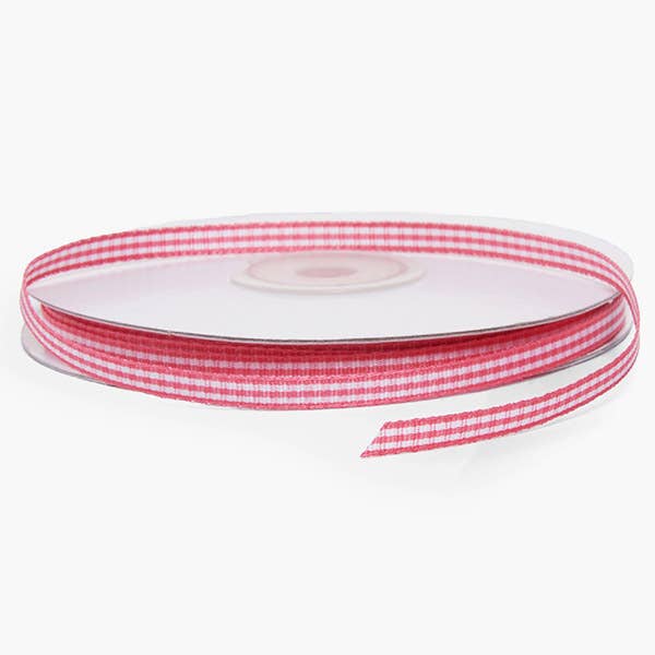 Gingham Print Fabric Ribbon