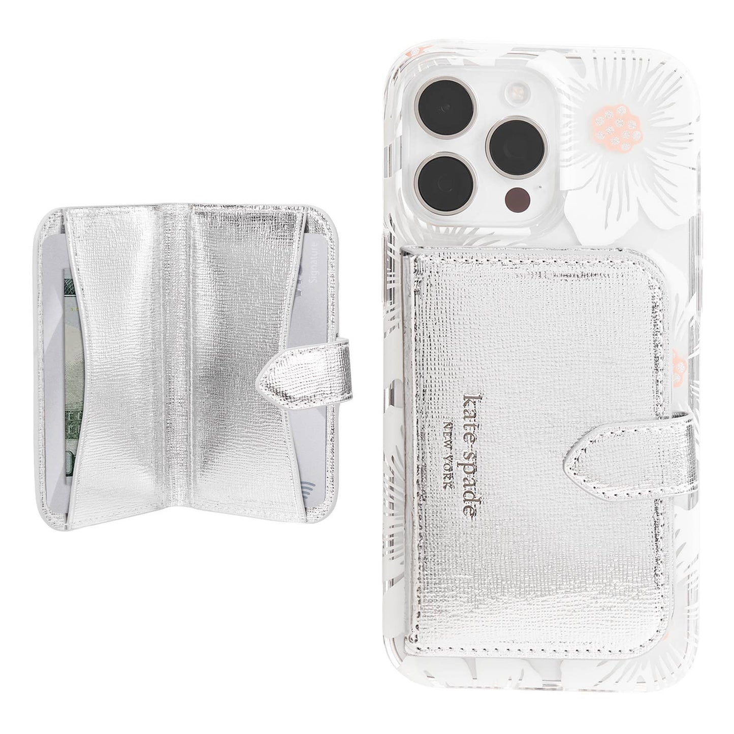 Kate spade new york Morgan Wallet MagSafe Metallic Silver