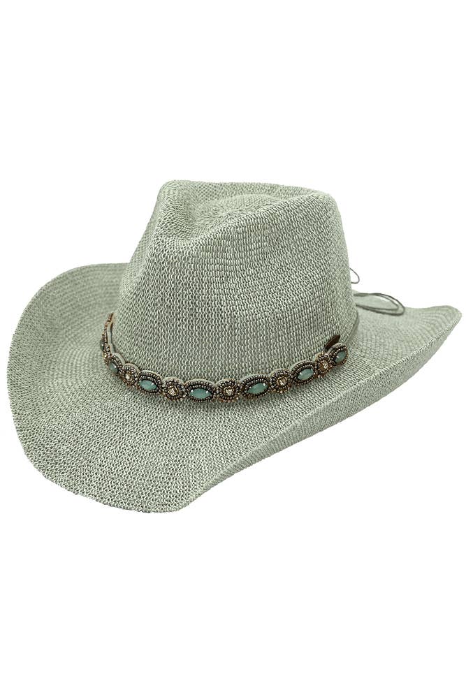 C.C Rhinestone Jewel Charm Trim Cowboy Hat