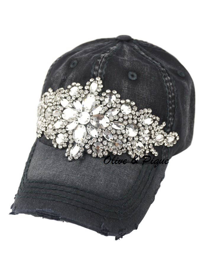 Abstract Bejeweled Bling Glitz Cap, Adjustable