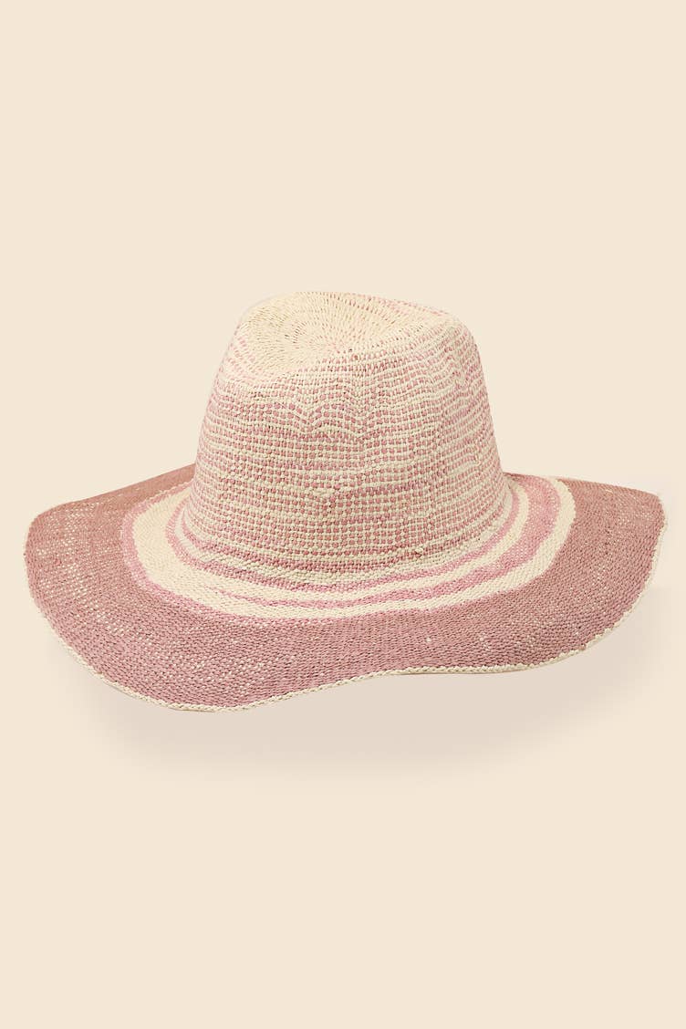 Straw Knit Stripe Sun Hat