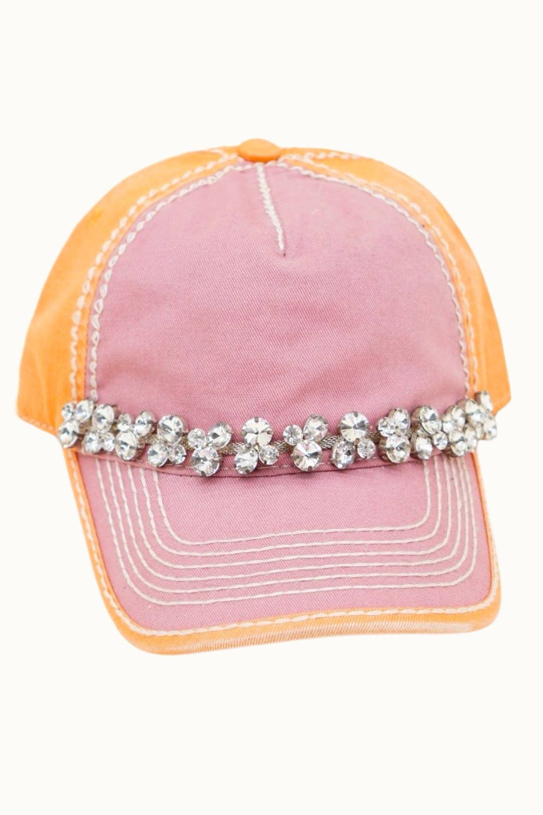 Bejeweled Bling Glitz Two-Toned Cap, Adjustable