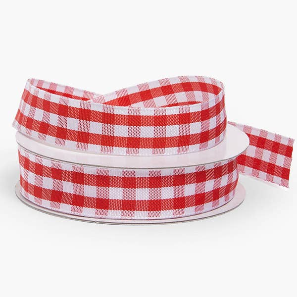 Gingham Print Fabric Ribbon