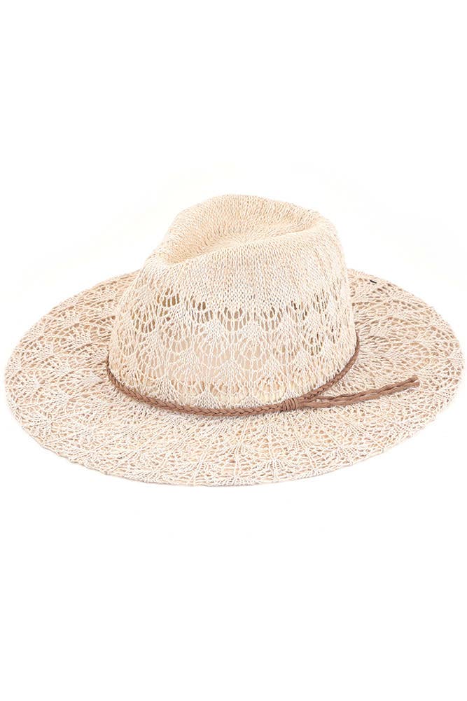 C.C Horseshoe Lace Knitting Panama Hat