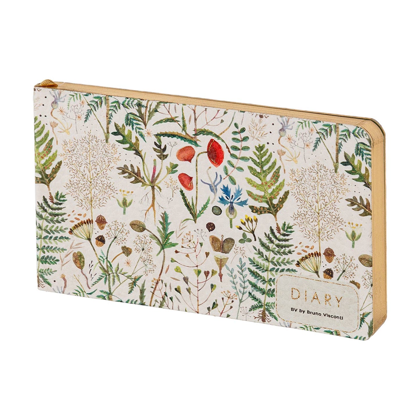 Horizontal Vegan Leather Weekly Planner - Greens and Flowers