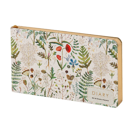 Horizontal Vegan Leather Weekly Planner - Greens and Flowers