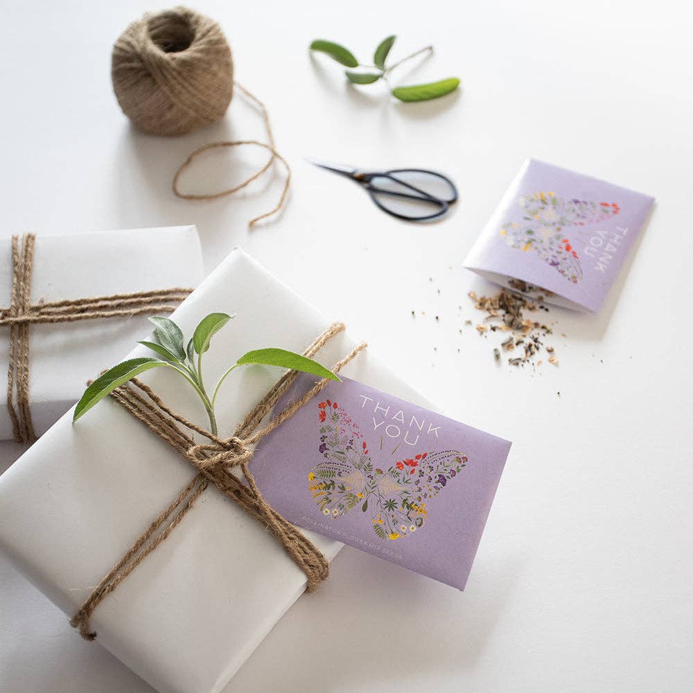 Thank You Butterfly Pollinator - Pollinator Flower Mix Seed Packets