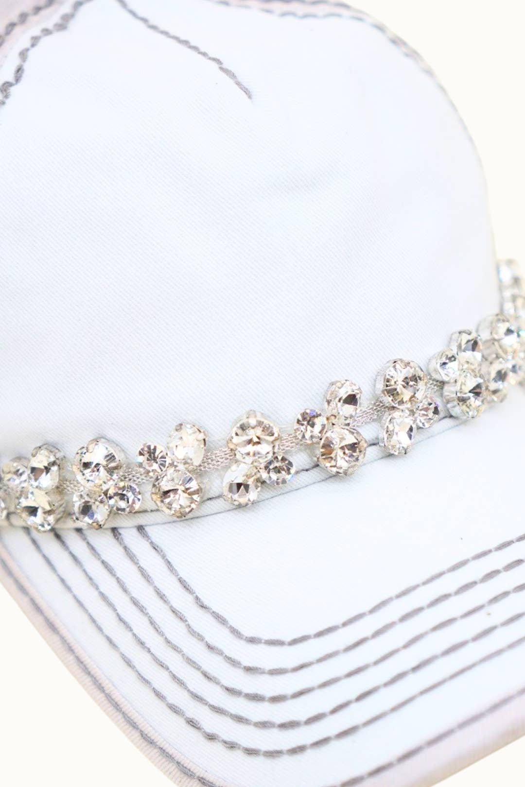 Bejeweled Bling Glitz Two-Toned Cap, Adjustable