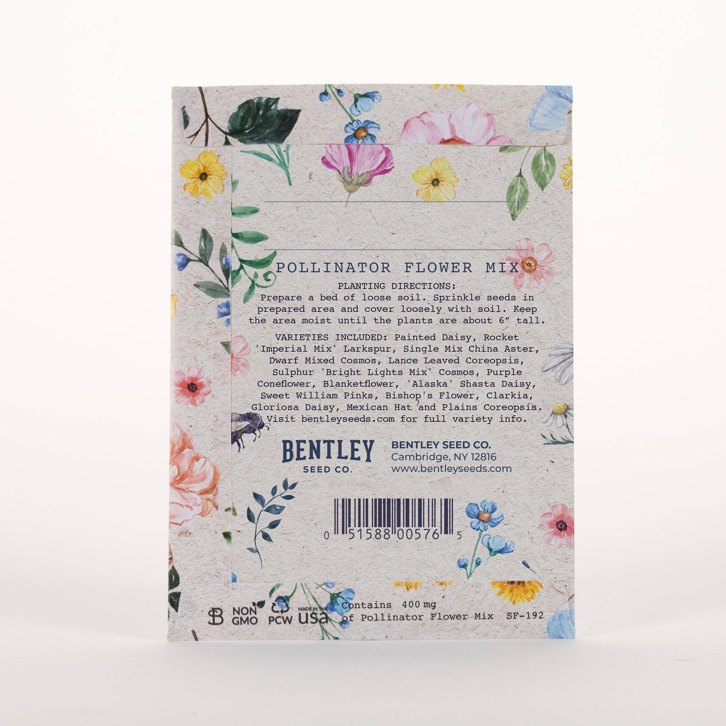 Help Pollinators Kraft Bee - Pollinator Wildflower Seed Packets