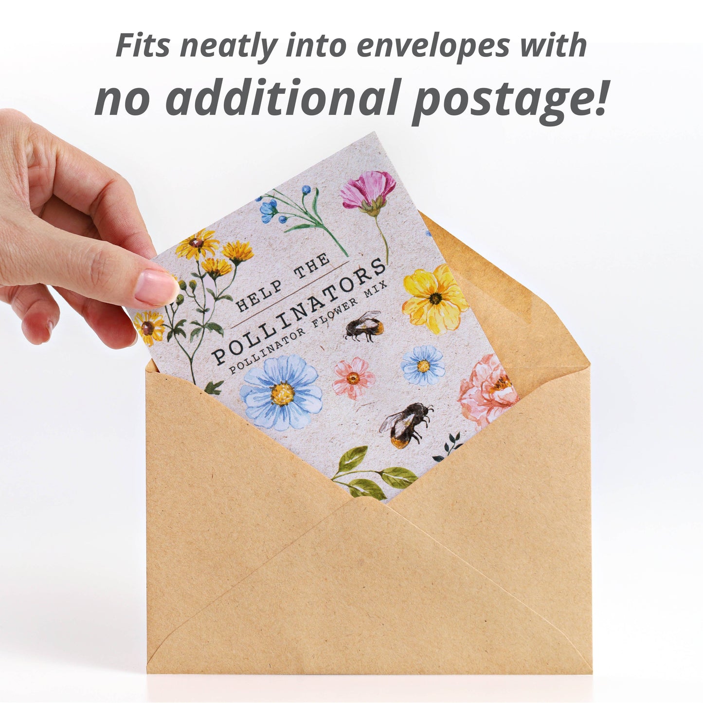 Help Pollinators Kraft Bee - Pollinator Wildflower Seed Packets