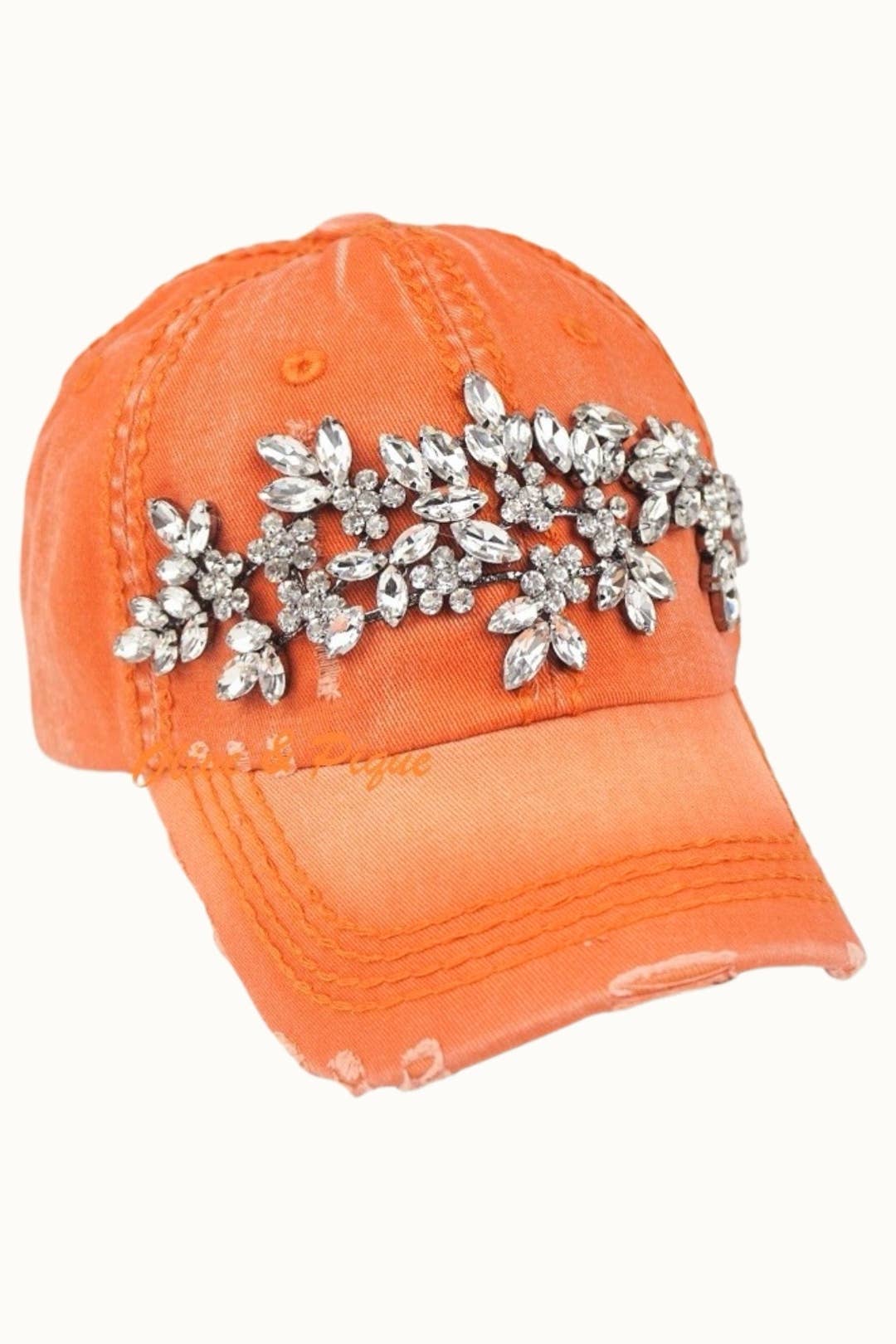 Sunflower Bejeweled Glitz Dad Cap, Adjustable