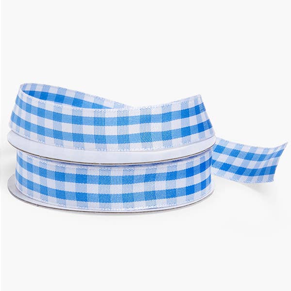Gingham Print Fabric Ribbon