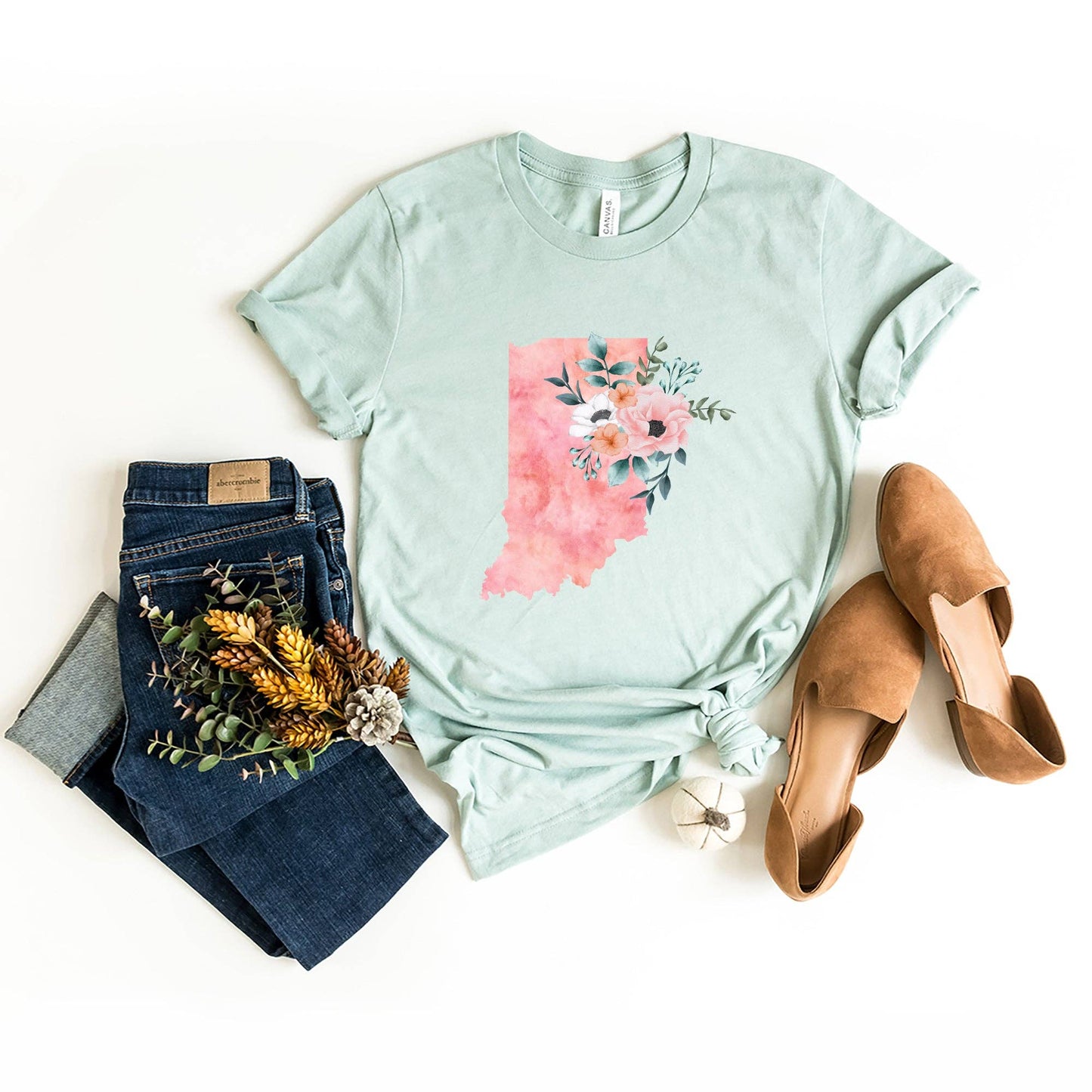 Indiana Watercolor | Short Sleeve Crew Neck | State Tee