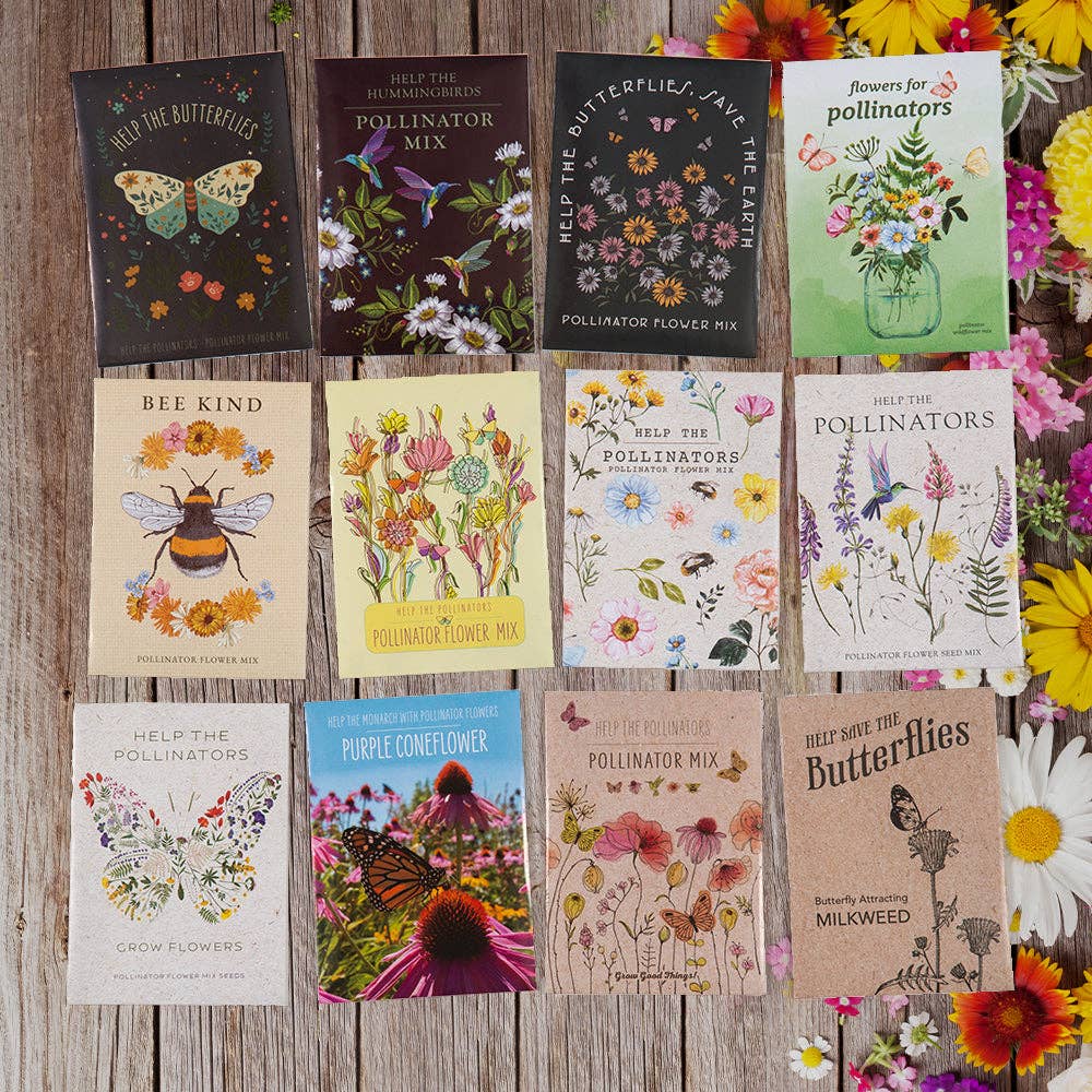Help Pollinators Kraft Bee - Pollinator Wildflower Seed Packets