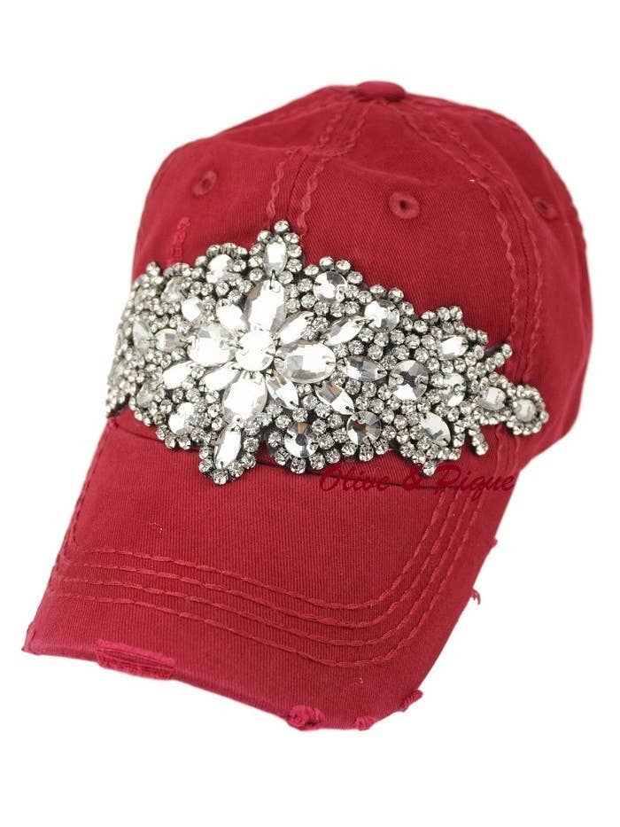 Abstract Bejeweled Bling Glitz Cap, Adjustable