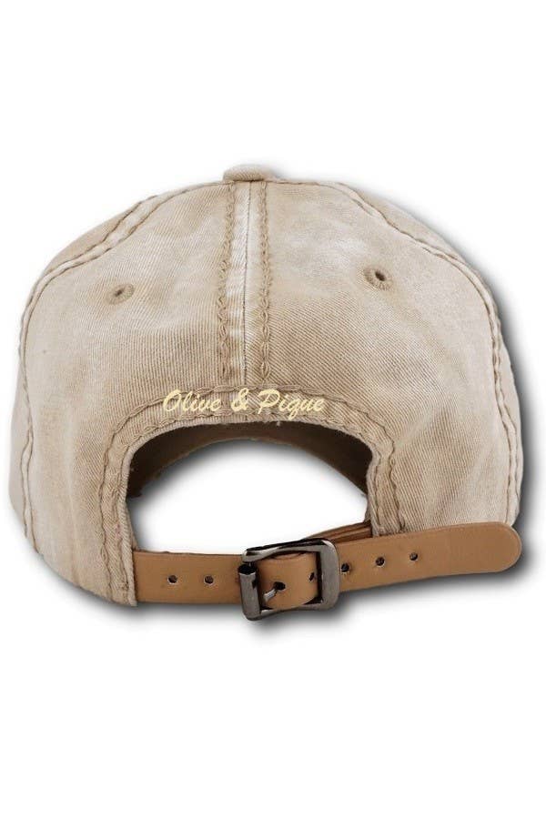 Floral Bejeweled Bling Glitz Cap, Adjustable