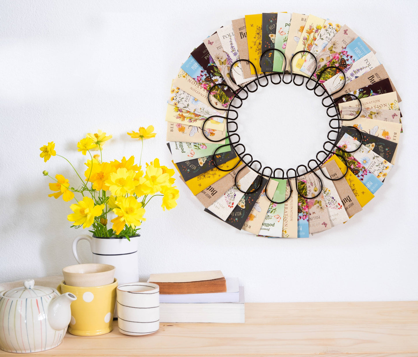 40 Piece Pollinator Flower Card Seed Packet Wreath