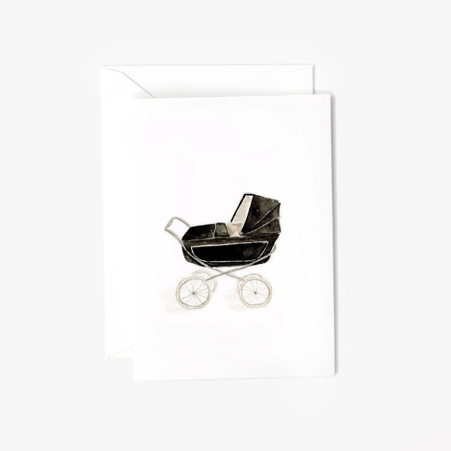 Baby carriage mini enclosure notecard