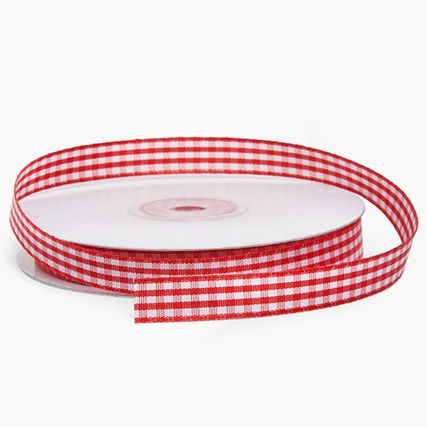 Gingham Print Fabric Ribbon