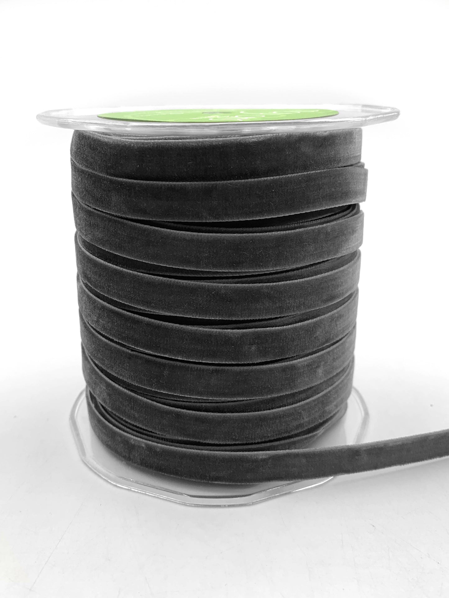 3/8" Charcoal Classic Woven Velvet Ribbon