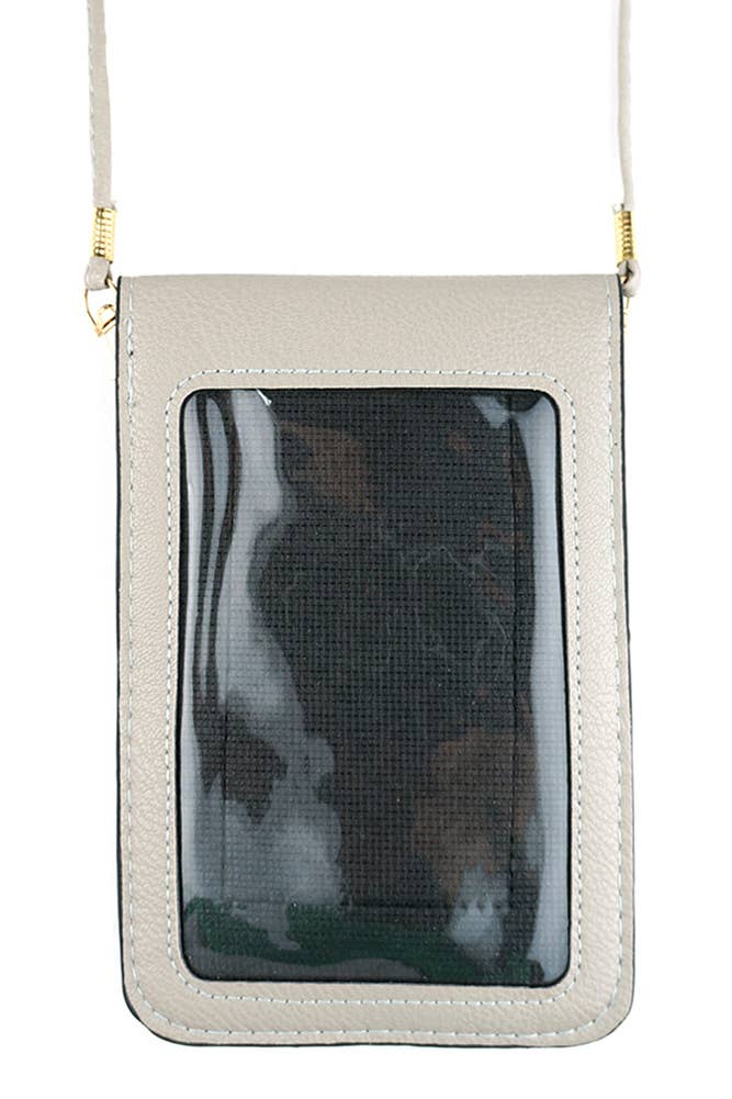 Solid Cellphone Crossbody With Clear Window