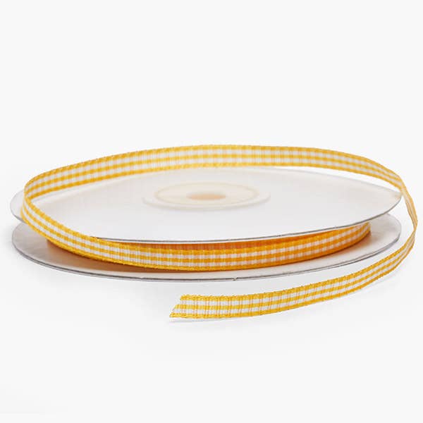 Gingham Print Fabric Ribbon
