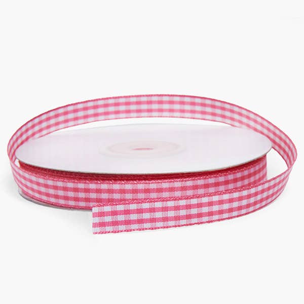 Gingham Print Fabric Ribbon