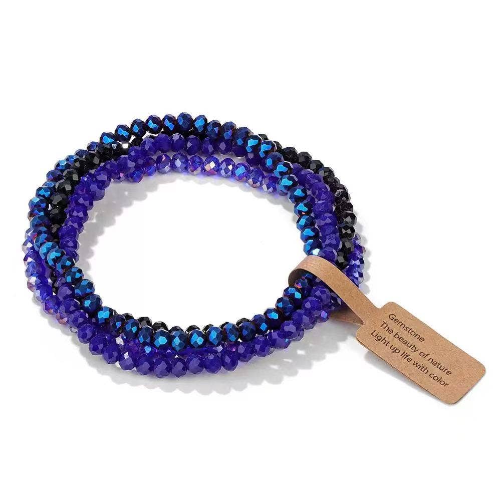 Cute Dark Blue Stackable Bracelets for Women Set of 5