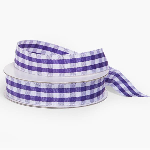 Gingham Print Fabric Ribbon